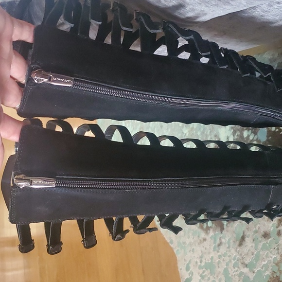 Vince Camuto Black Suede High Heel Gladiators - Picture 6 of 12